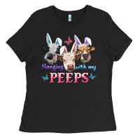 Black Hanging With My Peeps Cows Ladies Tee - RanaPortraitStore