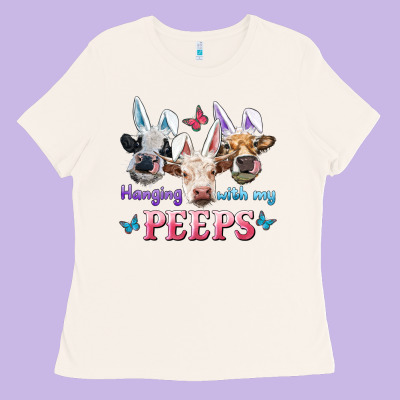 Hanging With My Peeps Cows Ladies Tee Designed By Ranaportraitstore