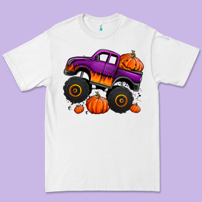 Halloween Jack O Lantern Monster Truck Premium Tee Designed By Jasminsmagicworld