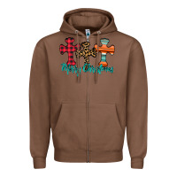 Chestnut merry Christmas cross Zipper Hoodie - CowhideDigitalArt
