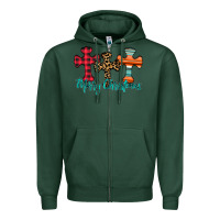 Sports Green merry Christmas cross Zipper Hoodie - CowhideDigitalArt