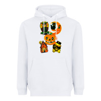 White Vintage Halloween Heavyweight Hoodie - minhPixels