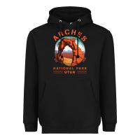 Black Cool Arches National Park Utah Heavyweight Hoodie - minhPixels