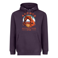 Plum Cool Arches National Park Utah Heavyweight Hoodie - minhPixels