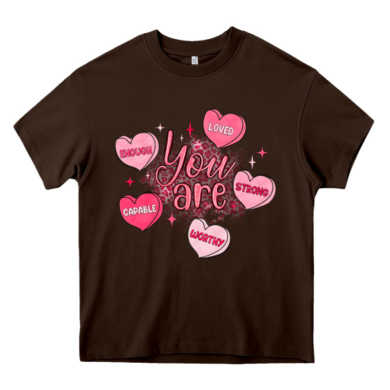 You Are Enough Valentines Day Heavy Core Tee by LillyAllenDesigns | Teevron