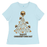 Baby Blue Happy Consumption Day Ladies Tee - RanaPortraitStore