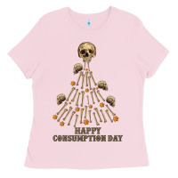 Bubblegum Pink Happy Consumption Day Ladies Tee - RanaPortraitStore