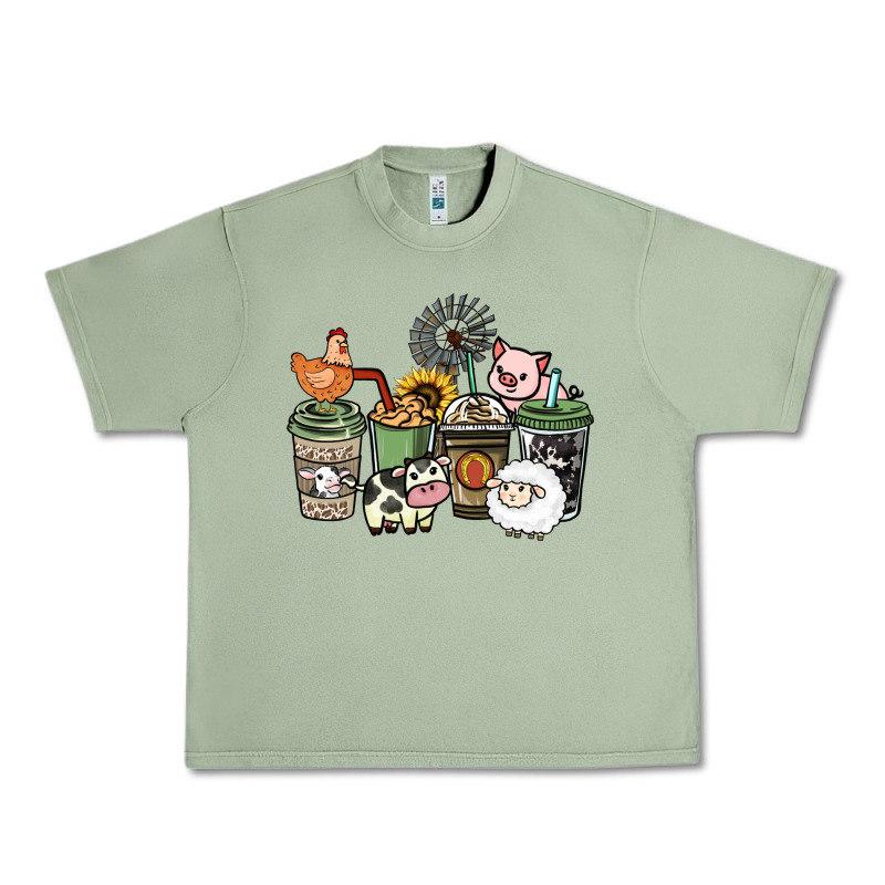 Farm Animal Coffee Cups Urban Heavy Tee by HowdyJamesFarm | Teevron