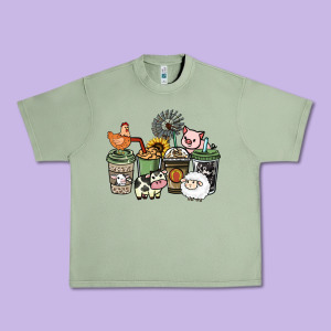 Farm Animal Coffee Cups Urban Heavy Tee Designed By Howdyjamesfarm