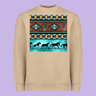 Native American Aztec Seamless Pattern Heavyweight Sweatshirt Designed By Bundleandbundleshop