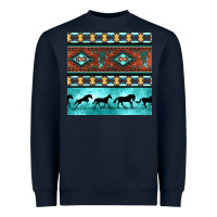 Navy native american aztec seamless pattern Heavyweight Sweatshirt - BundleAndBundleShop