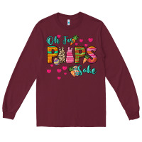 Burgundy Oh for peeps sake Easter Day Long Sleeve Tee - HowdyJamesFarm