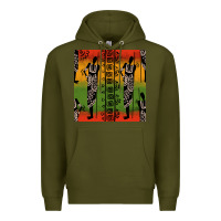 Army Green african silhouette seamless pattern Premium Hoodie - BundleAndBundleShop
