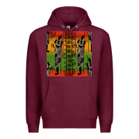 Burgundy african silhouette seamless pattern Premium Hoodie - BundleAndBundleShop