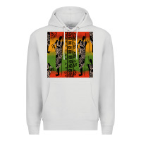 Dove Grey african silhouette seamless pattern Premium Hoodie - BundleAndBundleShop