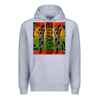 Heather Grey african silhouette seamless pattern Premium Hoodie - BundleAndBundleShop