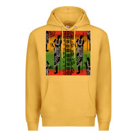 Mustard african silhouette seamless pattern Premium Hoodie - BundleAndBundleShop