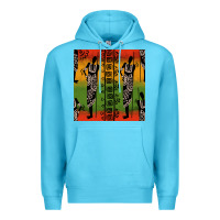 Ocean Blue african silhouette seamless pattern Premium Hoodie - BundleAndBundleShop