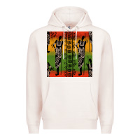 Pale Pink african silhouette seamless pattern Premium Hoodie - BundleAndBundleShop