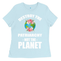 Baby Blue Destroy the patriarchy not the planet Ladies Tee - Bettercallsaul