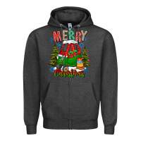 Charcoal Heather merry christmas car Zipper Hoodie - CowhideDigitalArt