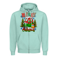 Seafoam merry christmas car Zipper Hoodie - CowhideDigitalArt