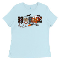 Baby Blue Halloween Nurse Ladies Tee - RanaPortraitStore