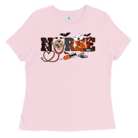 Bubblegum Pink Halloween Nurse Ladies Tee - RanaPortraitStore