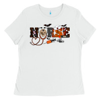White Halloween Nurse Ladies Tee - RanaPortraitStore