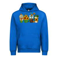 Cobalt sunflowers coffee cups Urban Hoodie - AdoDesignShop
