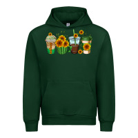 Forest Green sunflowers coffee cups Urban Hoodie - AdoDesignShop