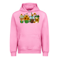 Fuchsia Pink sunflowers coffee cups Urban Hoodie - AdoDesignShop