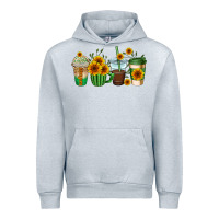 Heather Grey sunflowers coffee cups Urban Hoodie - AdoDesignShop