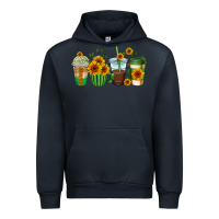 Navy sunflowers coffee cups Urban Hoodie - AdoDesignShop