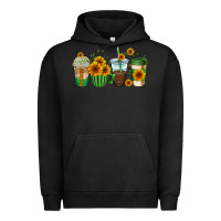 Pigment Black sunflowers coffee cups Urban Hoodie - AdoDesignShop