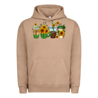 Pigment Burro sunflowers coffee cups Urban Hoodie - AdoDesignShop