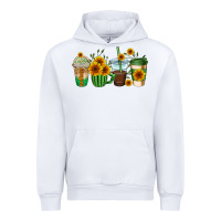 White sunflowers coffee cups Urban Hoodie - AdoDesignShop