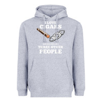 Heather Grey Funny Cigar Accessories Gift Set Cigar Lover Smokers Party Heavyweight Hoodie - minhPixels