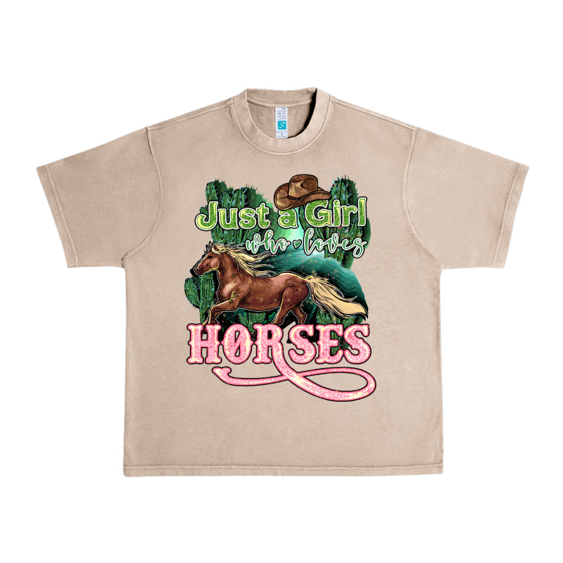 Just A Girl Who Loves Horses Urban Heavy Tee by HowdyJamesFarm | Teevron