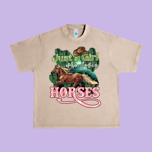 Just A Girl Who Loves Horses Urban Heavy Tee Designed By Howdyjamesfarm