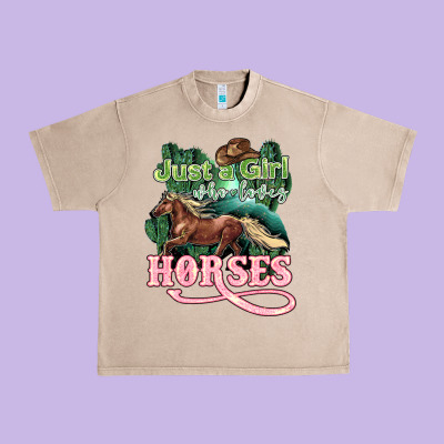 Just A Girl Who Loves Horses Urban Heavy Tee Designed By Howdyjamesfarm