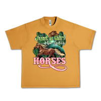 Peanut Butter Just a girl who loves Horses Urban Heavy Tee - HowdyJamesFarm