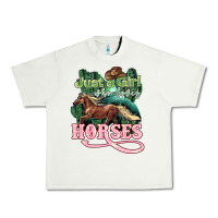 Pistachio Just a girl who loves Horses Urban Heavy Tee - HowdyJamesFarm