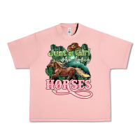 Salmon Just a girl who loves Horses Urban Heavy Tee - HowdyJamesFarm