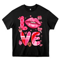 Black love with lips Heavy Core Tee - LillyAllenDesigns