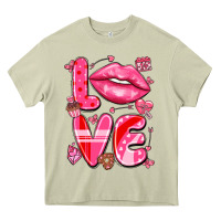 Mossy love with lips Heavy Core Tee - LillyAllenDesigns