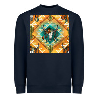 Navy native american aztec seamless pattern Heavyweight Sweatshirt - BundleAndBundleShop
