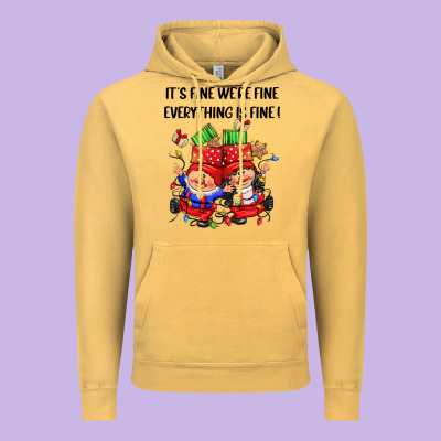 Its Fine Were Fine Everything Is Fine Vintage Hoodie Designed By Cowgirlartshop