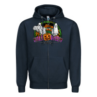 Navy halloween vibes Zipper Hoodie - SublimationCraftShop