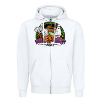 White halloween vibes Zipper Hoodie - SublimationCraftShop